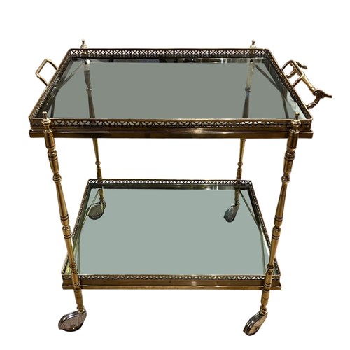 Small French 1960S Bar Cart With Lifting Tray