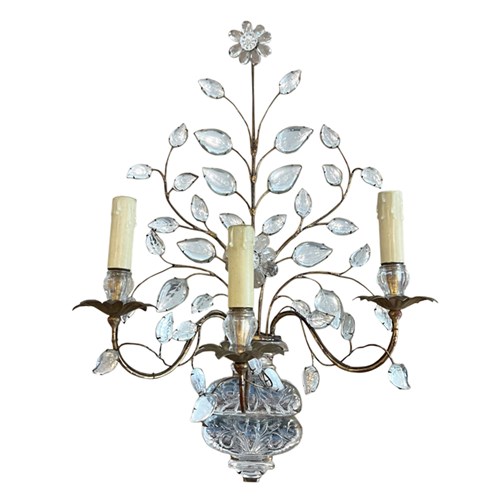 Large Maison Baguès Wall Sconce With Urns And Flowers