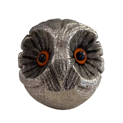 Italian 1960S Silver Owl Paperweight