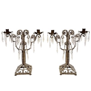 Pair Of 1920S Beaded Italian Candle...
