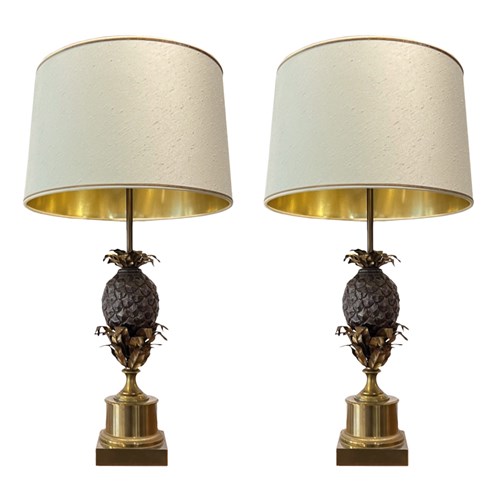 Pair Of Maison Charles 1960S Pineapple Table Lamps