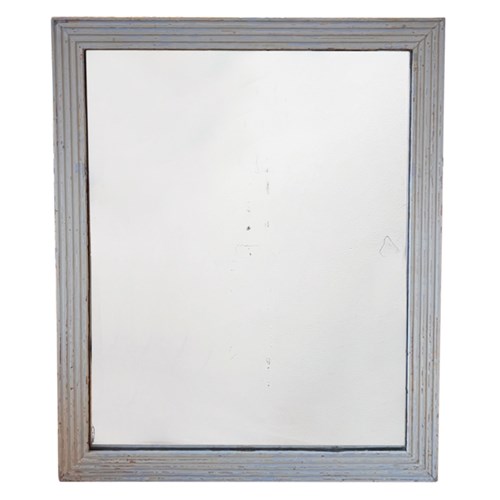 Large French Early 19Th C Wall Mirror, Reeded Frame & Original Mercury Glass