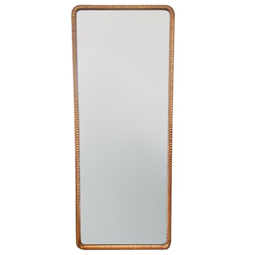 Giltwood Mirror, 19Th Century French With Ripple/Rope Frame