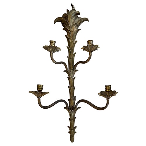 Single Very Large Gilt Bronze Wall Sconce With Four Lights