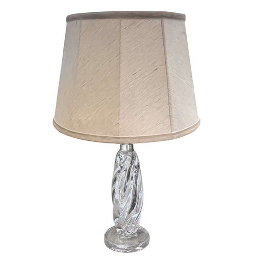 Single Midcentury Clear Glass Val Saint Lambert Table Lamp