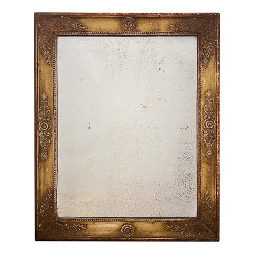 Small Decorative Giltwood French 19Th Century Mirror