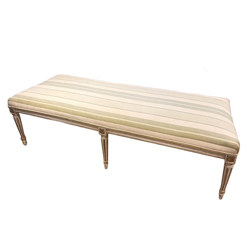 French 19Th Century Carved Wood Windowseat, Hall Bench Or Ottoman For Reuphols