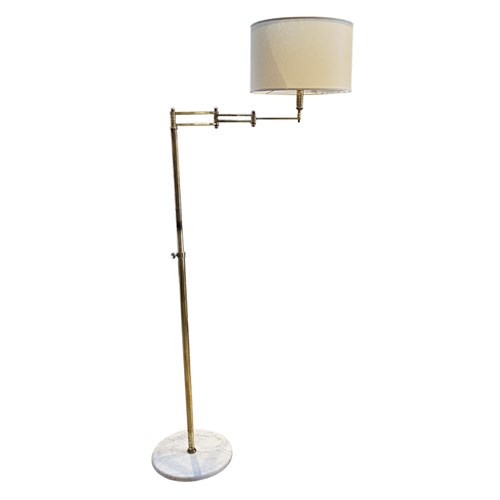 French Swing Arm Floor Lamp With Marble Base