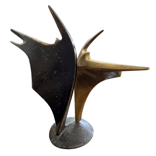 "Two Dancers" Bronze Sculpture, Kostas Dikefalos (B.1956) Signed