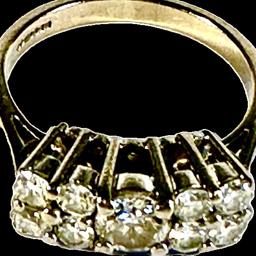 18Ct Gold 9 Stone Diamond Ring