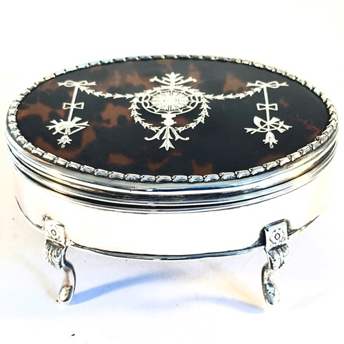 Silver And Tortoiseshell Jewellery Box, William Comyns.