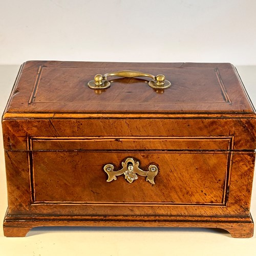 George III Walnut Tea Caddy 