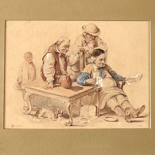 19Thc Irish Artist RR Scanlan. Pair Of  Humerous Watercolours.