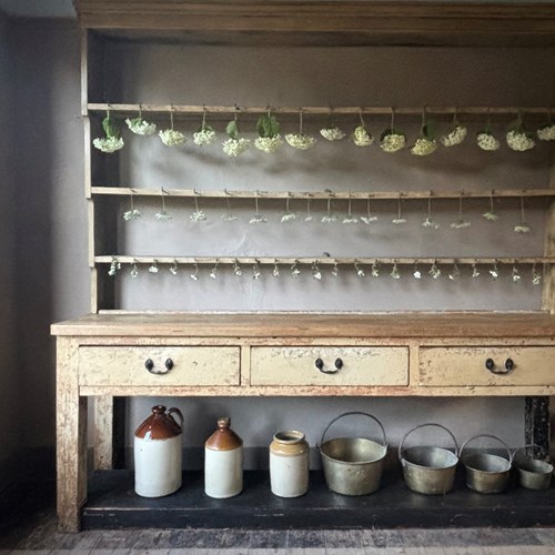 English Pine Dresser In Original Paint 