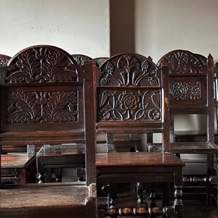 Ten 17Th C Lancashire Backstools