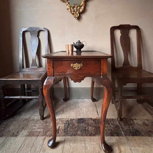 Unusual Period Oak Silver Table