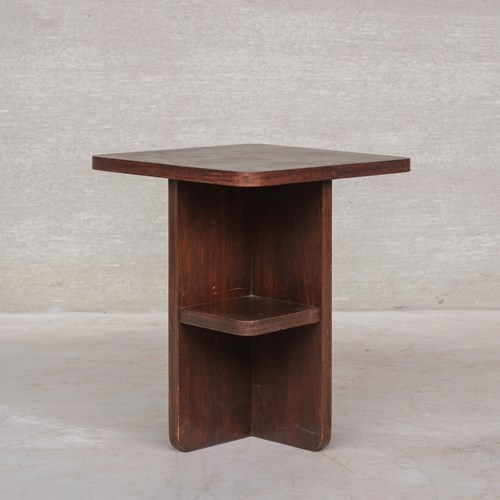 Late Deco Style French Wooden Side Table