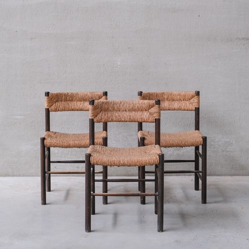 Set Of Three Charlotte Perriand 'Dordogne' Model Mid-Century Dining Chairs