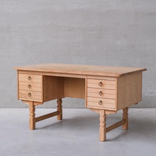 Danish Mid-Century Oak Desk Attr. To Henning Kjaernulf