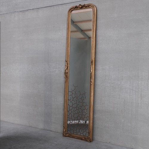 Swedish Antique Rococo Style Tall Pier Mirror