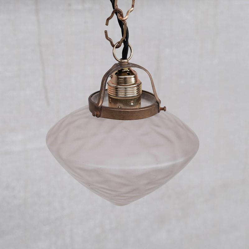 Mid-Century Opaque Glass And Brass Small Pendant (3 Available)-joseph-berry-interiors-dscf2524-main-638110300662484144.JPG