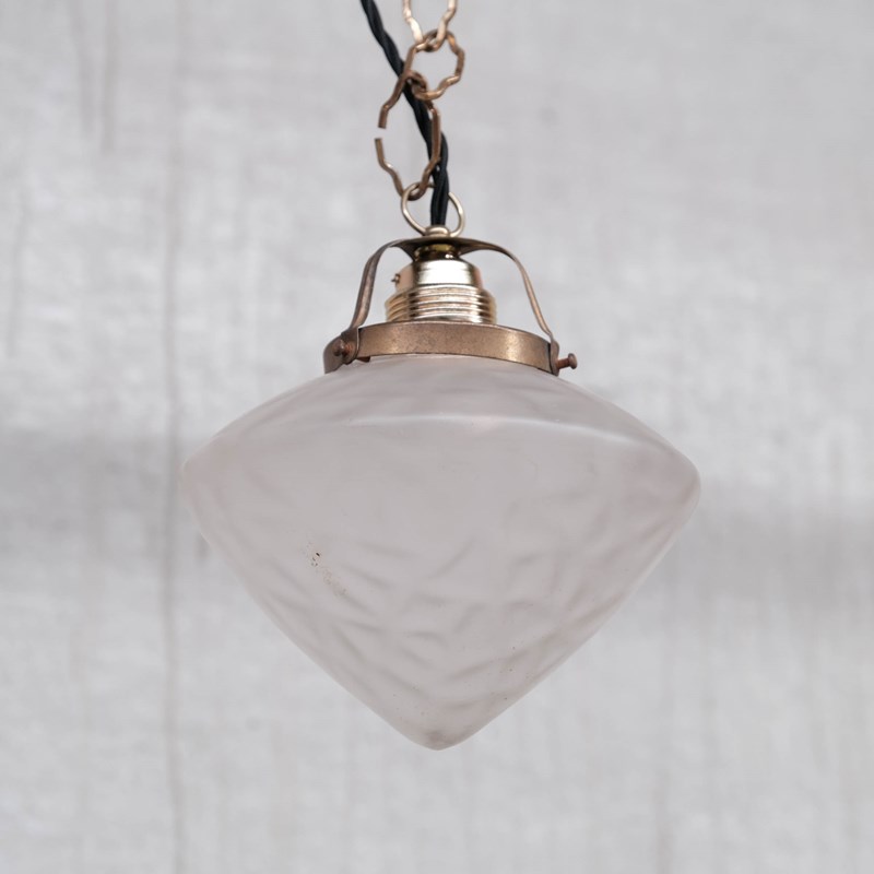 Mid-Century Opaque Glass And Brass Small Pendant (3 Available)-joseph-berry-interiors-dscf2526-main-638110302089642028.JPG