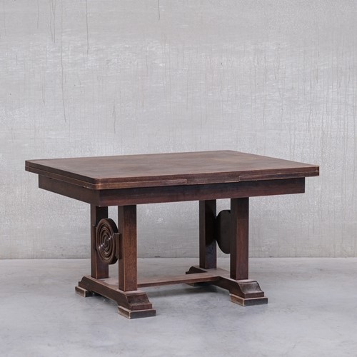 French Oak Deco Dining Table 