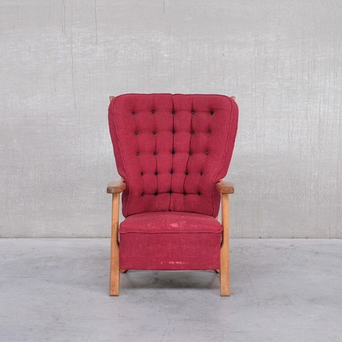 Guillerme et Chambron Oak Mid-Century Armchair
