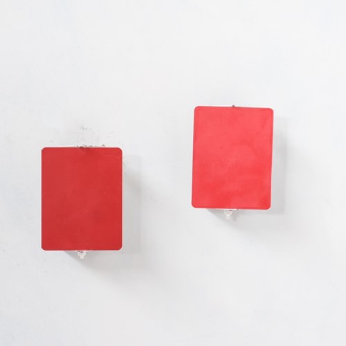 Charlotte Perriand Red Mid-Century Wall Lights (2 Available)