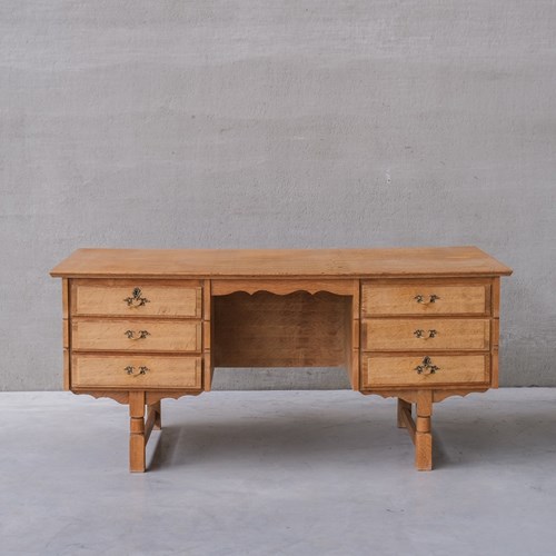 Oak Danish Mid-Century Desk Attr. To Henning Kjaernulf