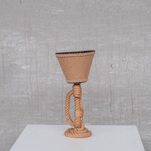 Rope French Mid-Century Table Lamp Attr. To Audoux-Minet
