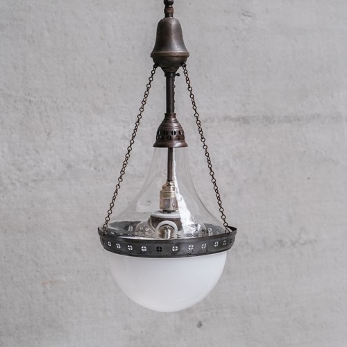 Two Tone Large Antique Pendant Light