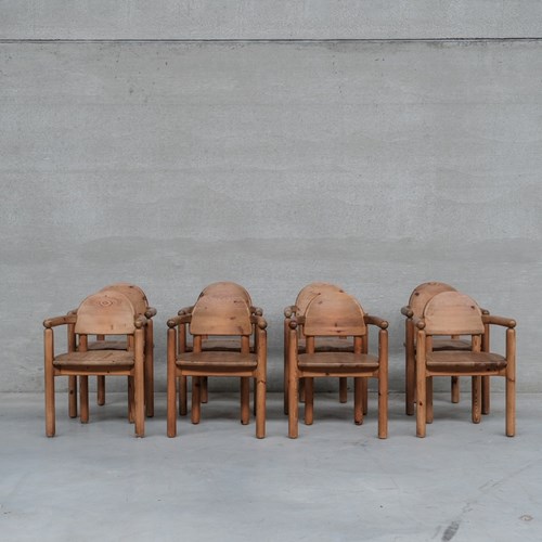 Pine Mid-Century Arm Dining Chairs Attr. To Rainer Daumiller (8)