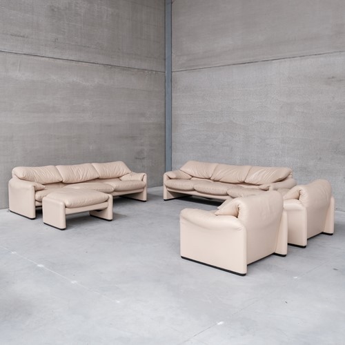 Magisretti 'Maralunga' Suite Of Sofas & Armchairs