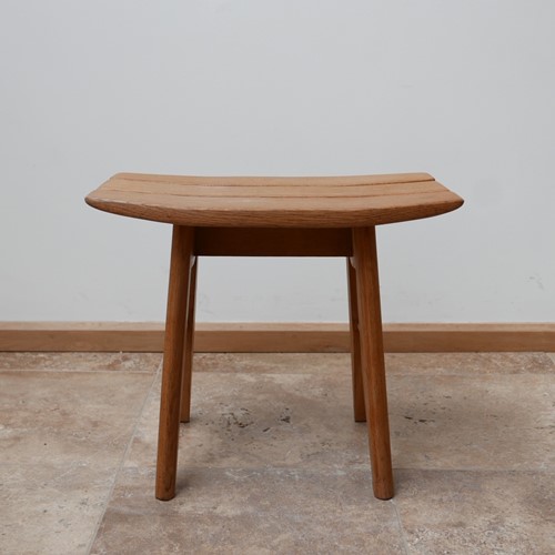 Guillerme Et Chambron Oak French Mid-Century Stool
