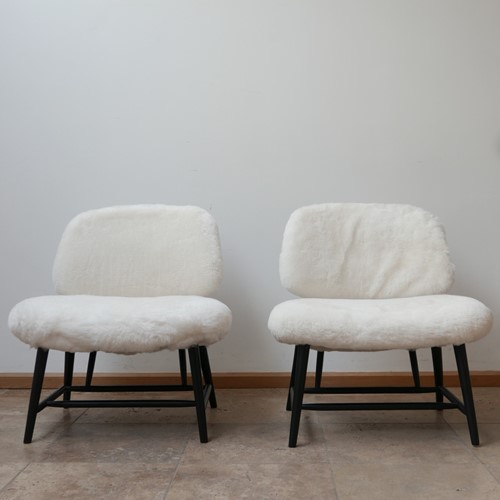Pair Of Alf Svensson 'Teve' Sheepskin Chairs