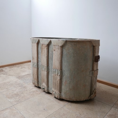 Antique French Paneled Bath Tub or Planter