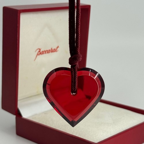 Baccarat Red Heart Pendant Necklace