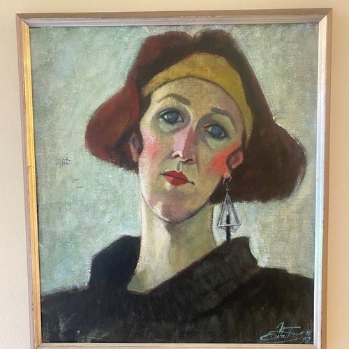 Striking Self Portrait Lady With An Earring ~ Swedish