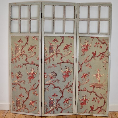 Chinoiserie 3-Fold Screen French Early 20Th Century