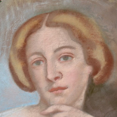 Pastel Of A Woman French 19Th Century