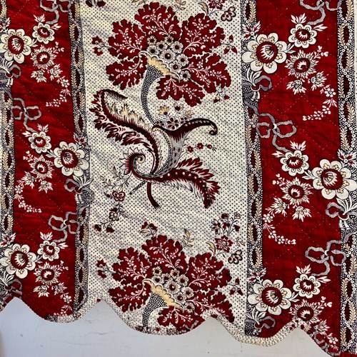 Pair of 18th Century French Toile de Nantes 'Cornue Fleuri' Pelmets