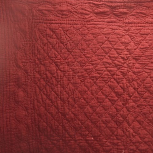 Burgundy Red Bourrette De Soie Quilt French 19Th Century