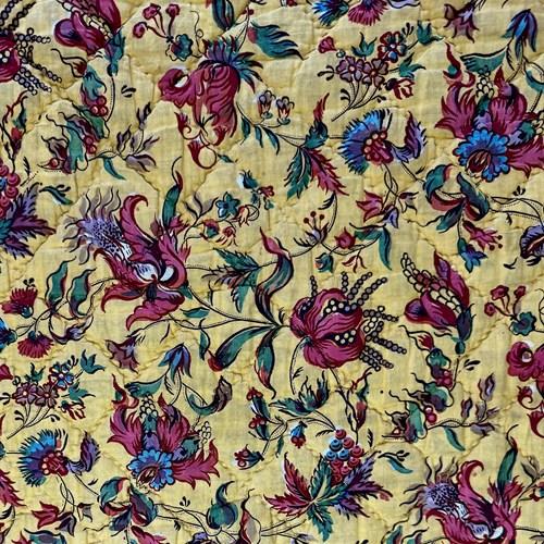 Large Block Printed Cotton Quilt French 18Th Century