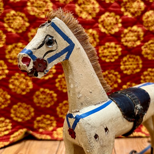 Small Toy Horse on Wheels French 19th Century