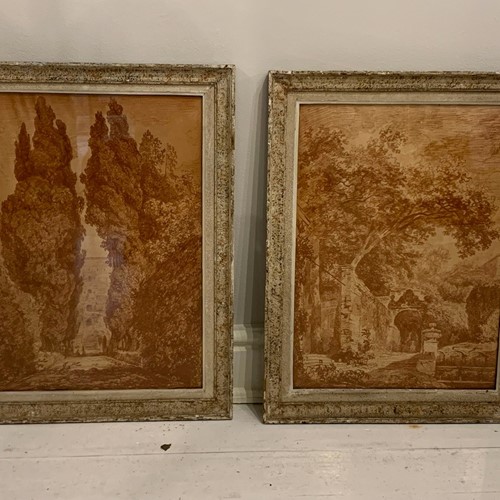Pair Of Framed Sepia Prints