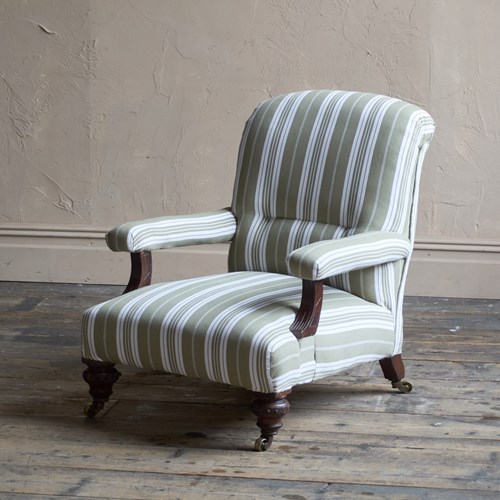 A 19Th Century Oversized Open Armchair