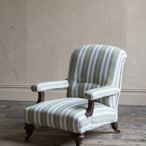 A 19Th Century Oversized Open Armchair