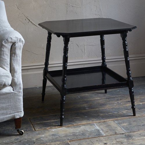 Antique Ebonised Side Table By Bertram & Son