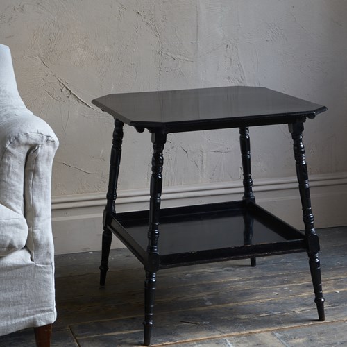 Antique Ebonised Side Table By Bertram & Son